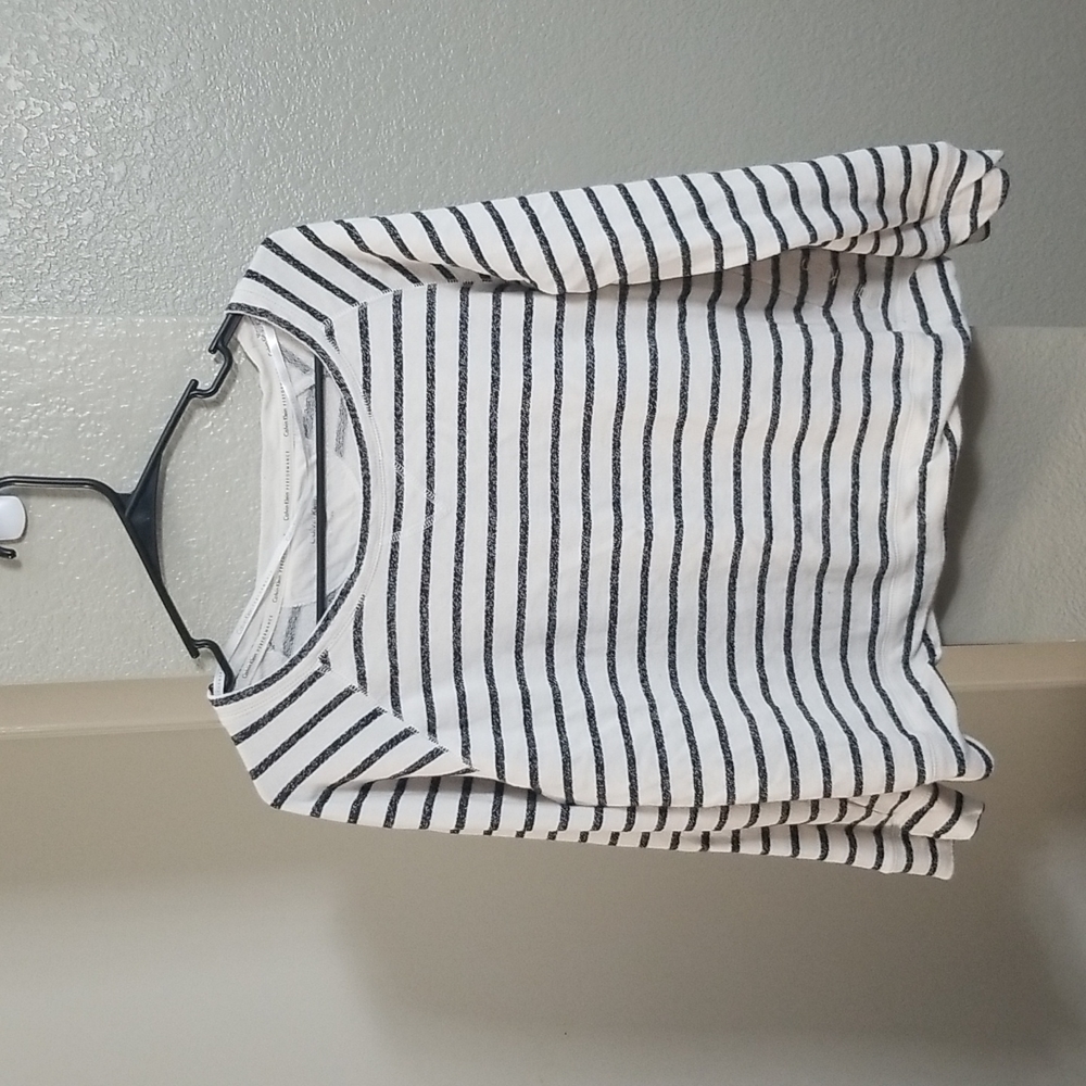 Calvin Klein Performance Striped L/S Lightweight Sweatshirt Size M